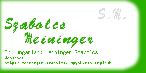 szabolcs meininger business card